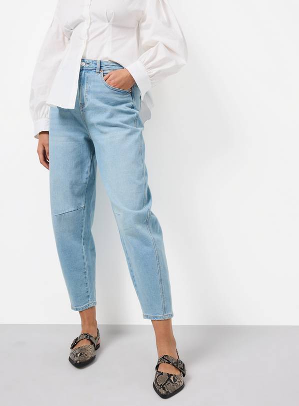 Light Washed Barrel Leg Denim Jeans  8R